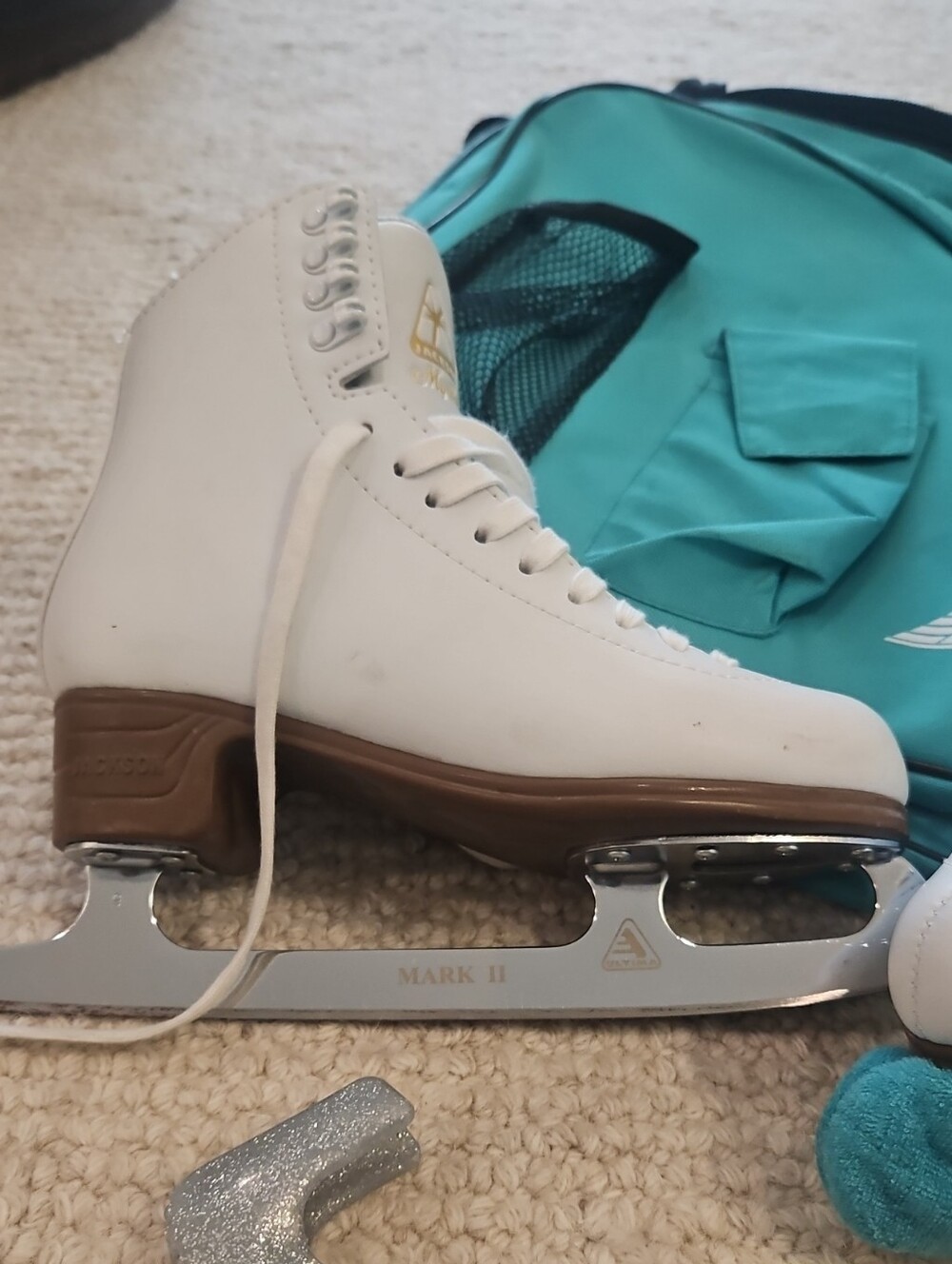 White Figure Skate with Brown Sole - Home Games